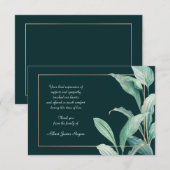 Cartes élégantes de Merci de sympathie de verdure (Devant / Derrière)