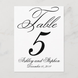 Cartes élégantes de numéro de table de mariage à m