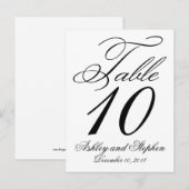 Cartes élégantes de numéros de table de mariage (Devant / Derrière)