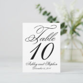 Cartes élégantes de numéros de table de mariage (Debout devant)