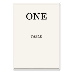 Cartes élégantes de numéros de table de mariage Ol