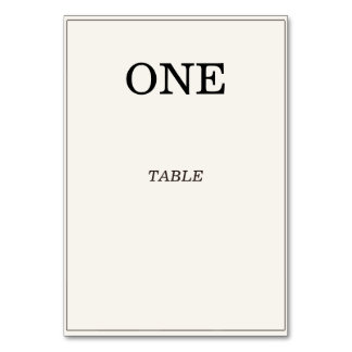 Cartes élégantes de numéros de table de mariage Ol