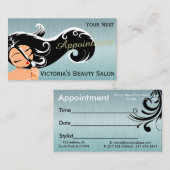 Cartes élégantes de rendez-vous de coiffeur (Devant / Derrière)