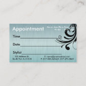 Cartes élégantes de rendez-vous de coiffeur (Dos)