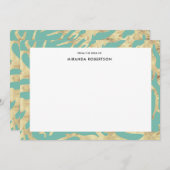Cartes élégantes Turquoise et Gold Note (Devant / Derrière)
