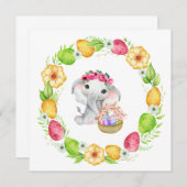 Cartes éléphantes de Pâques (Devant / Derrière)