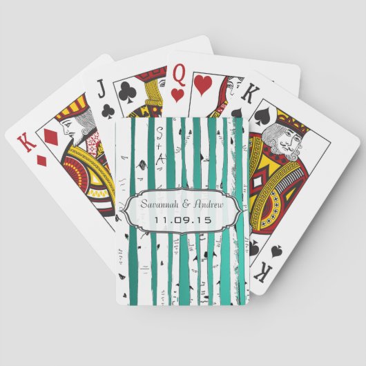 Cartes Emerald Birch Inséparables Mariage Carte de jeu (dos)