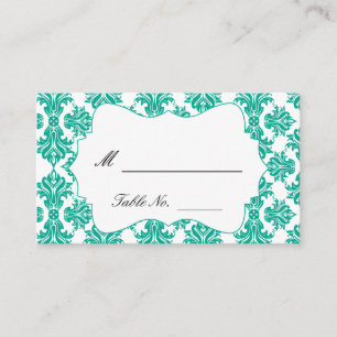 Cartes Emerald Green et White Mariage damassé