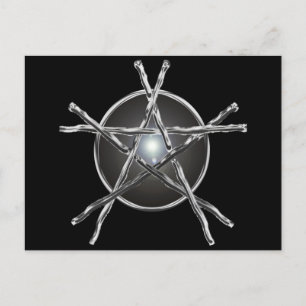 Cartes en argent Pentagram carte postale