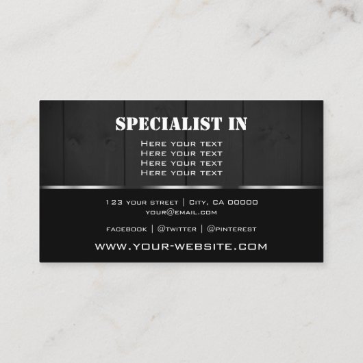 Cartes en bois blanc et noir Cool Grain (Dos)