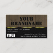 Cartes en bois Brown foncé Grain avec Monogramme (Dos)