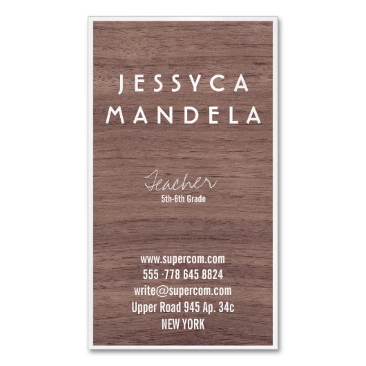 Cartes en bois de professeur (devant Vertical)