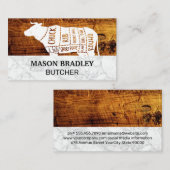 Cartes en bois en marbre | Diagramme de boeuf (Devant / Derrière)