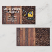 Cartes en bois | Excavateur et outils (Devant / Derrière)