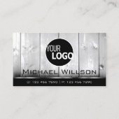 Cartes en bois noir et blanc Bois Grain Logo (Devant)