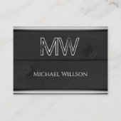 Cartes en bois noir et blanc Monogramme (Devant)