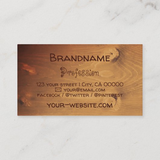 Cartes en bois rustique Brown naturel Graine d'éco (Dos)