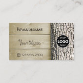 Cartes en bois rustique naturel Logo en écorce d'a (Devant)