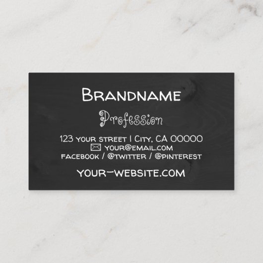 Cartes en bois rustique Noir Barres Arbre Grain en (Dos)