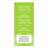 Cartes en rack du menu esthétique (Dos)