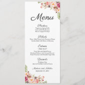 Cartes en rack du menu Mariage rose rustique (Devant)