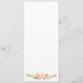 Cartes en rack du menu Mariage rose rustique (Dos)