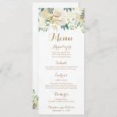 Cartes en rack Mariage à fleurs or et blanc (Devant / Derrière)