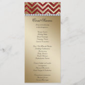 Cartes en rack Mariage Chevron Sparkle Red Gold (Devant)