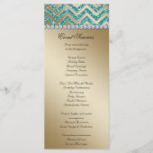 Cartes en rack Mariage Chevron Sparkle Turquoise G (Devant)