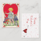 Cartes enfants Valentine vintage (Devant / Derrière)