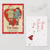 Cartes enfants Valentine vintage (Devant / Derrière)