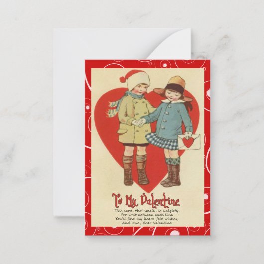 Cartes enfants Valentine vintage (Devant)
