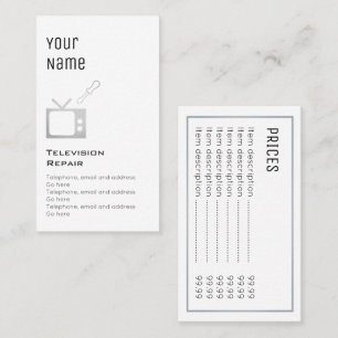 Cartes "essentielles" des prix de réparation de