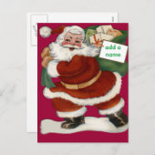 Cartes et autocollants Santa Claus personnalisable (Devant / Derrière)