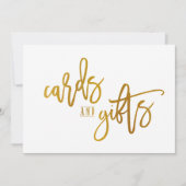 Cartes et cadeaux 5X7 Signe-Brush Script-Faux Gold (Devant)