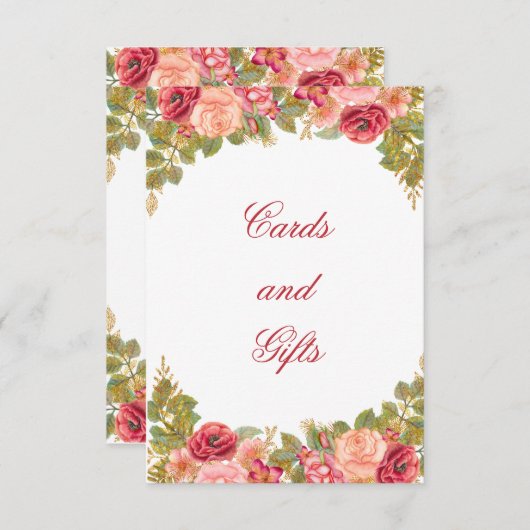 Cartes et Cadeaux à Paillettes de Roses à l'Aquare (Devant / Derrière)