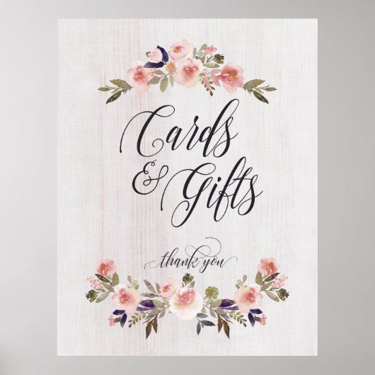 Cartes et cadeaux affiche mariage (Devant)