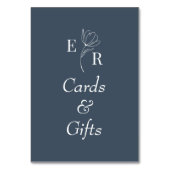 Cartes et cadeaux Ardoise Bleu Floral Monogramme S (Dos)