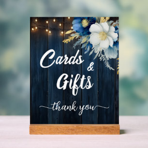 Cartes et cadeaux Bleu Bois Chaîne Lumières Floral