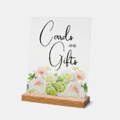 Cartes et cadeaux de Fête des mariées Florale Aqua (Angle)