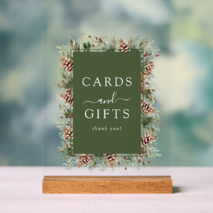 Cartes et cadeaux de l'hiver vert