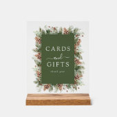 Cartes et cadeaux de l'hiver vert (Recto)