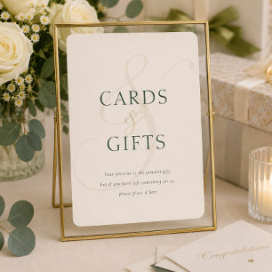 Cartes et Cadeaux de Mariage Émeraude Vert Or sur
