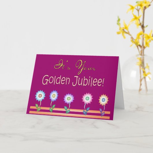 Cartes et cadeaux d'or de jubilé de nonnes (Fleur jaune)