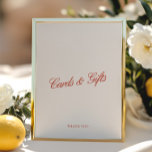 Cartes et cadeaux Élégant Mariage rouge et ivoire<br><div class="desc">Il dirige gracieusement vos invités à la zone des cartes et cadeaux, les invitant à partager la joie de votre journée spéciale. Personnalisez ce panneau élégant, cliquez sur "Détails". Pour déplacer le texte ou modifier la taille, la police ou la couleur, cliquez sur "Modifier à l'aide de l'outil de conception"....</div>