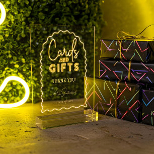 Cartes et cadeaux Fête de graduation de Neon Jaune