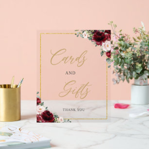 Cartes et cadeaux floraux roses et bleus bordeaux