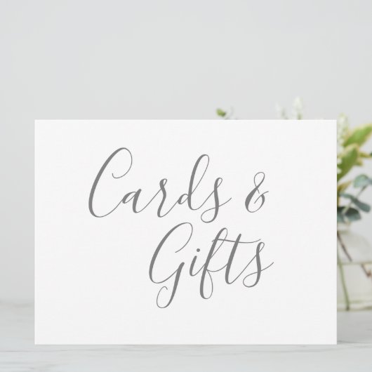 Cartes et cadeaux gris Calligraphie Texte (Debout devant)