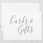 Cartes et cadeaux gris Calligraphie Texte (Devant / Derrière)