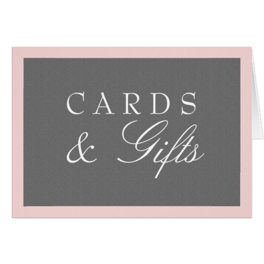 Cartes et cadeaux gris et rose pâle Mariage (Devant Horizontal)
